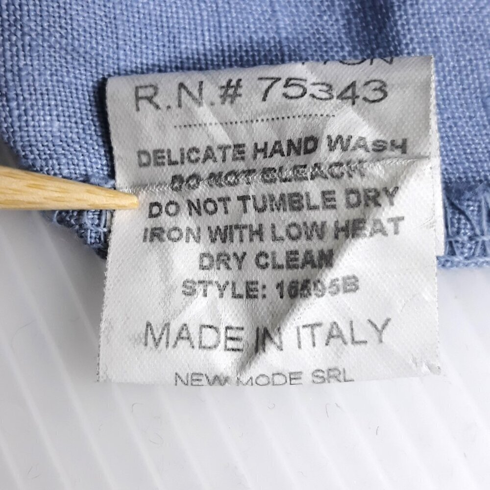 Bellaumbra Chambray Blue 100% Linen Halter Top Small Lagenlook Boho Minimalist - Picture 7 of 7